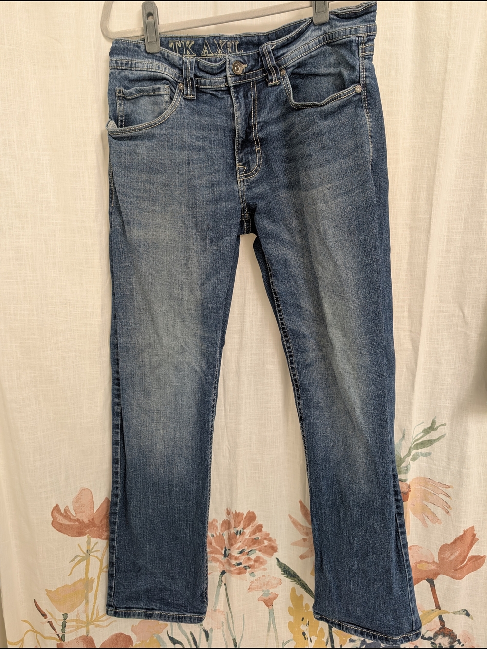TK Axel Men’s Bootcut Jeans Medium Wash Size 32x32 Contrast Pocket
